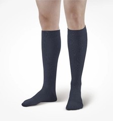 AW Style 111 Unisex Cotton Over-the-Calf Trouser Socks – 20-30 mmHg Black Large