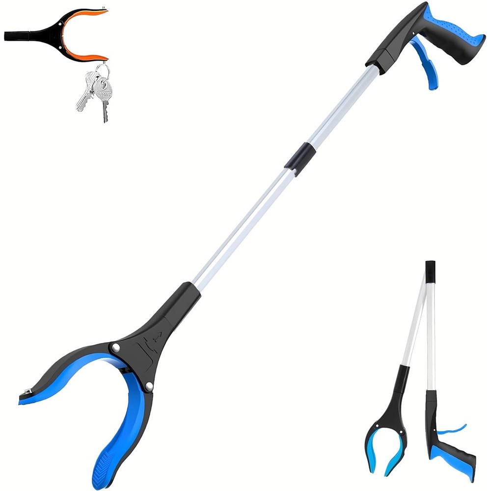 32″ Grabber Reacher with Magnetic Tip and Hook, Heavy Duty Pick up Tool Foldable