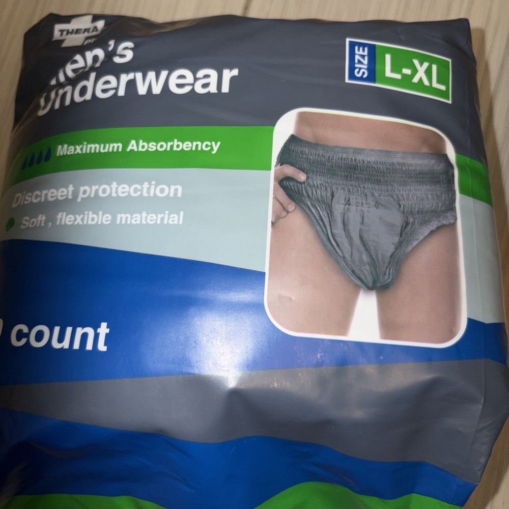 Thera Plus Men’s L/XL Maximum Absorbency Disposable Underwear 🔵 Lot of 2- New