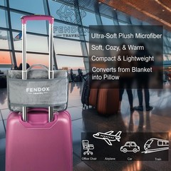 Fendox Travel 2-in-1 Blanket and Pillow – 8×11 inches, Gray