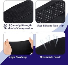 Thigh High Gradient Compression Stockings Firm Support 20-30mmHg w/Silicone Band