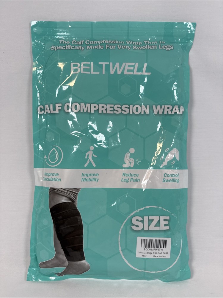 Beltwell Adjustable Calf Compression Wrap Lymphedema Edema Circulation Pain XXL