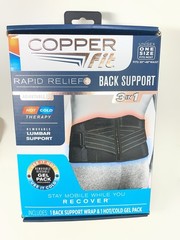 Copper Fit CFRRBK1SZ-001-OS Back Support Brace – Black