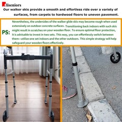 Walker Ski Glides – 2 Pack Universal Fit Walker Accessories for Seniors Folding