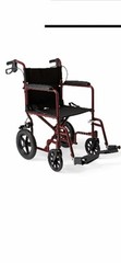 Medline Lightweight Foldable Transport Wheelchair +Handbrakes and 12-Inch Wheels