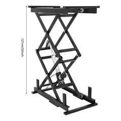 Black 30*1*10in 24V Iron Electric Scissor Lift Table For Material Transportation