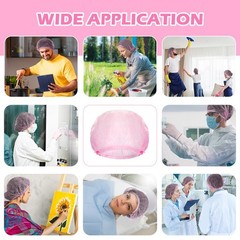 2000 Pcs Disposable Hair Nets Bulk 21 Inch Non Woven Bouffant Caps for Food S…