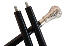 Bat Masterson Brass Walking Stick 37 In Silver Knob Handle Victorian Wood Cane
