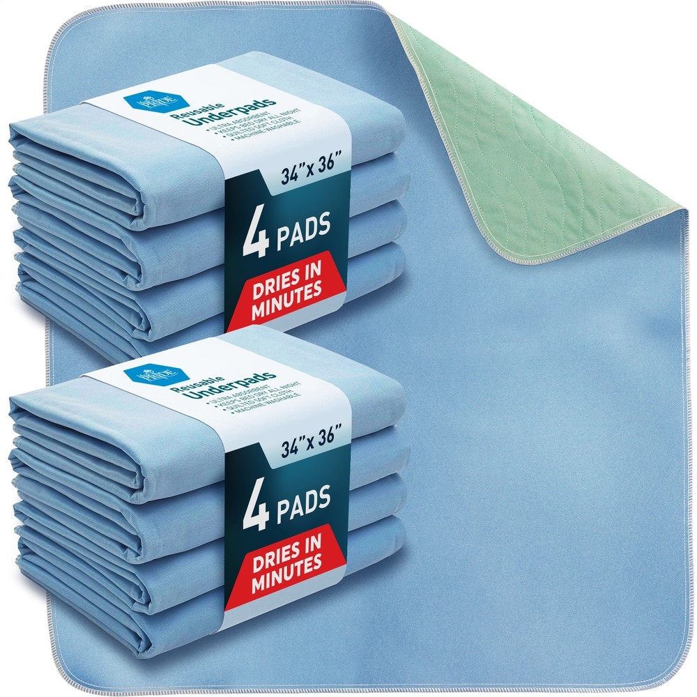 MED PRIDE Washable Reusable Bed Pads 34×36 in Incontinence Leakproof 16-18ct