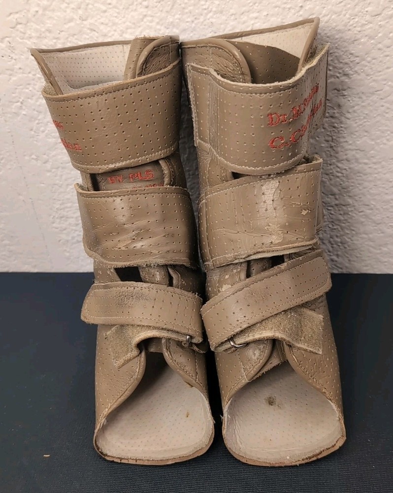 Pair Leather Brace Orthosis Orthopedic Boot By Redline PLS Made In USA