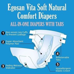 Maxi Adult Diapers with Adjustable Tabs Large Size 2 Count for Urine Protection