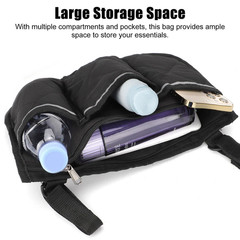 Wheelchair Side Bag Armrest Storage Pouch with Cup Holder, Hanging Organizer