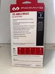 McDavid 195 Ankle Brace Support with Straps & Laces Adjustable- Level3 (M) Black