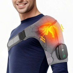 Touch Screen Heated Vibration Shoulder Massager Brace Joint Support Relief Pain