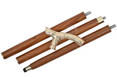 Vintage Brass Walking Stick – Handmade Wooden Cane with Solid Brass Handle – Ant
