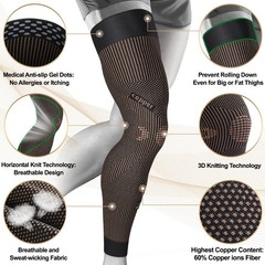 Copper Compression Leg Sleeve, Ultra-thin with Copper Ions Infused