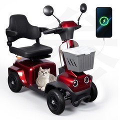 350W Heavy Duty 4-Wheel All Terrain Mobility Scooters for Seniors 8Mph 37Miles