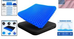Breathable, Soft Gel Seat Cushion for Hip & Back Pain Relief – 16.5×14.5in