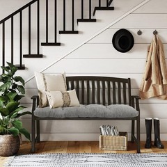 baibu 40 Inch Classic Solid Color Bench 40x15x3 (Pack of 1), Grey