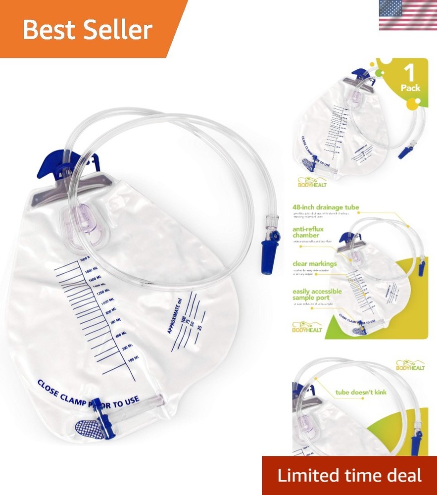 Vinyl Urinary Drainage Bag – 20 Count, Anti-Reflux Design for Maximum Safety