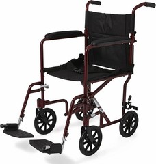 Bariatric Transport Wheelchair 19in Lightweight Red