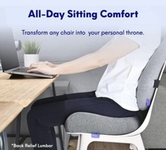 Cushion Lab Patented Pressure Relief Seat Cushion for Long Sitting Hours, Gray