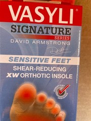 Vasyli Signature David Armstrong II Sensitive Feet Orthotic Insole X-LARGE New!