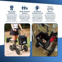 KneeRover Deluxe Knee Scooter Basket Accessory 1 Count (Pack of 1), Black