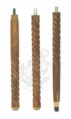 Vintage Antique Style Brass Wood Victorian Walking Stick Cane Spiral Carved 37″