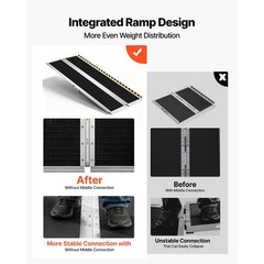 Uimoso Portable 6FT Aluminum Folding Ramp w/Non-Slip Surface for Accessibility