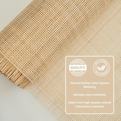 Natural Rattan Cane Webbing Roll 24×36 | Radio Weave Fabric