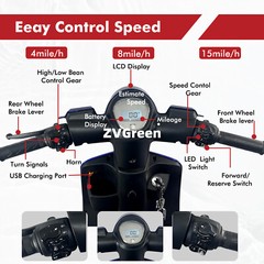 4 Weels Heavy Duty Mobility Scooters 500lbs Capacity 800W 60V20A w/Remote Key