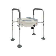Raised Toilet Seat&Handle Toilet Safety Rail Adjustable Toilet Riser for Elderly