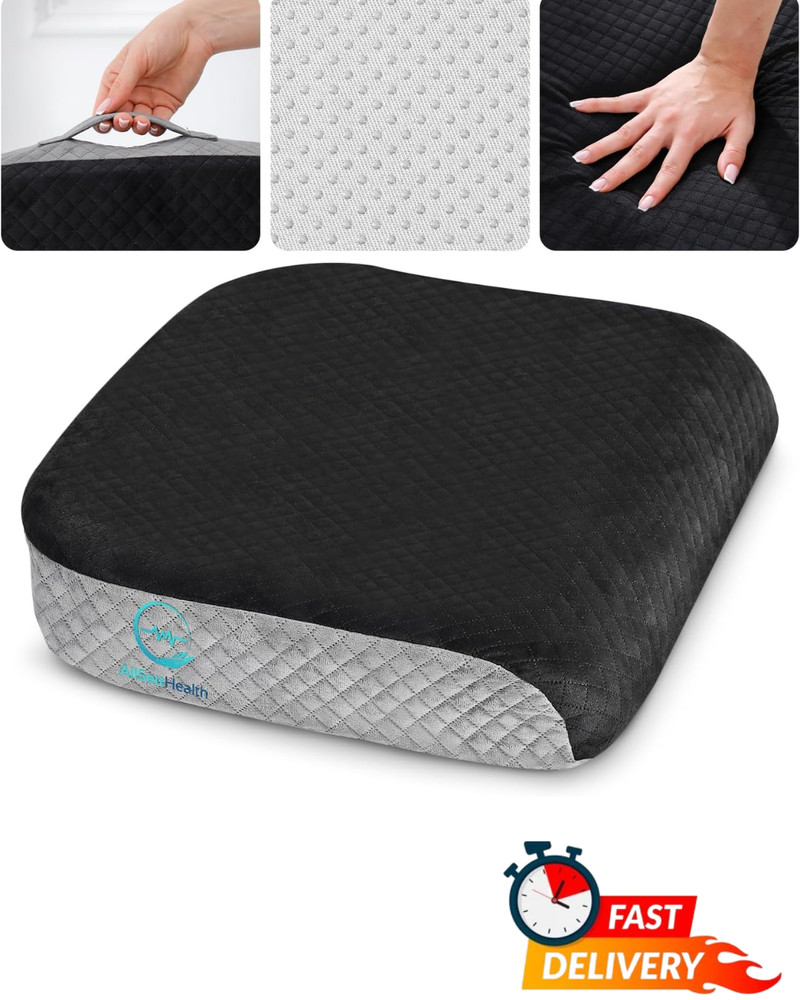 Large Memory Foam Seat Cushion 19x17x3in Office Chair Wheelchair Floor Pillow