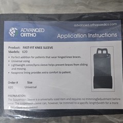 Advanced Ortho The Fast Fit Knee Sleeve 620 Universal One Size Fits All L2397