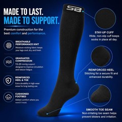 SB SOX 3-Pair Compression Socks for Men & Women (15-20mmHg) – Best Compressio…