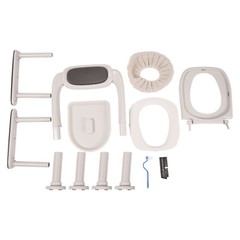 Mobile Toilet Chair 37-52cmAdjustable For Adult Senior Bath Seat Bedside Commode