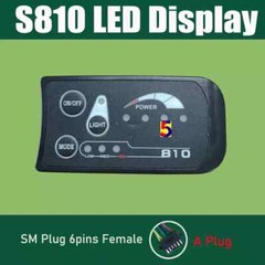 ✅LED S810 Meter Control eBike Display 24V 36V 48V 6 Wire HeadLight output Light