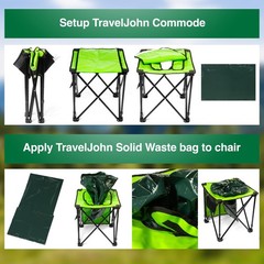 Foldable Commode Chair – Portable Camping Toilet, Steel Frame with Padded Sea…