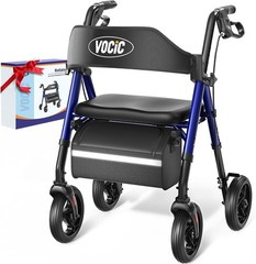 VOCIC Z21 Rollator Walker With Seat 350 Lb 8 Inch Wheels Foldable