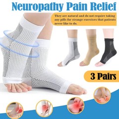 3 Pack Ankle Brace Compression Sleeve 15-20 mmHg Open Toe Сompression Socks