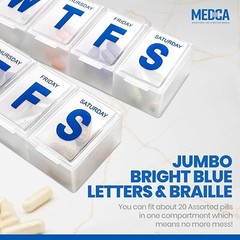MEDca Weekly Pill Organizer- Extra Large Vitamin Container