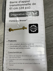 Delta 41724-CZ 24″ Transitional Grab Bar – Champagne Bronze *READ*