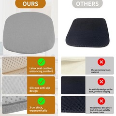Natural Latex Ergonomic Seat Cushion for Herman Miller Aeron Chair – Gray