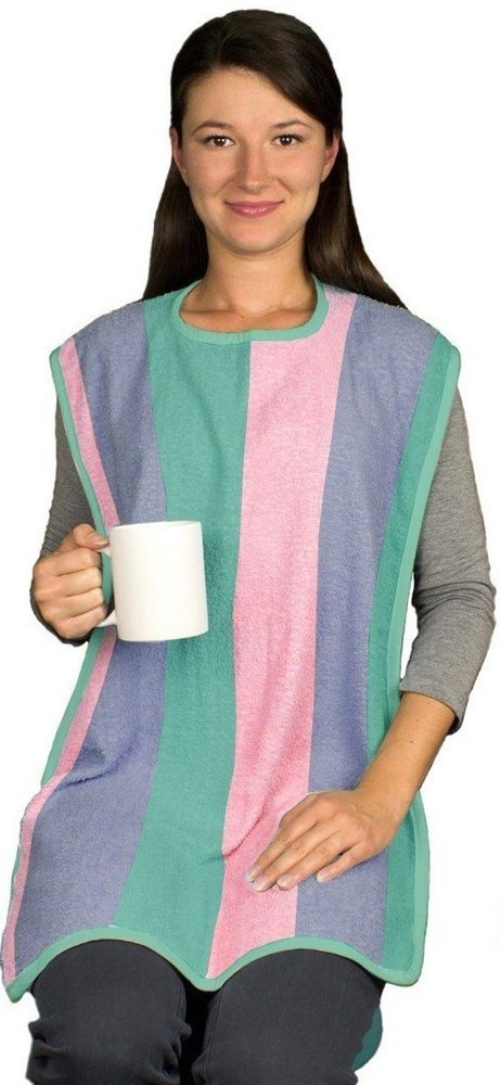 Long Length Adult Bib X Large 18×35 Clothing Protector Super Absorbent Baystripe