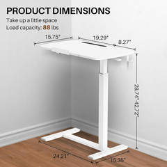 Adjustable Overbed Table with Wheels – Rolling Laptop & Mobile Desk