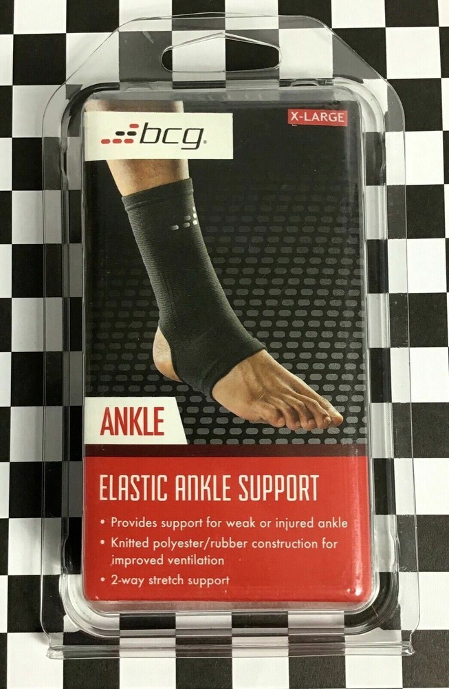 BCG Elastic Weak Injured Ankle Support Sz XL Black Ventilation Athletic C12-10