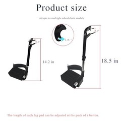 Wheelchair Replacement Swivel Footrests Pair Black
