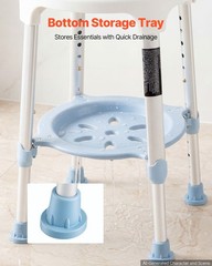 VEVOR Swivel Shower Chair 360° Rotating Bath Seat for Inside Showers or Tubs