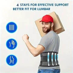NEW Adjustable Lower Back Brace Lumbar Support Waist Belt Men Women Pain Relief